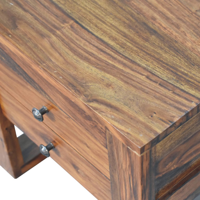 Artisan Furniture Solid Wood U-Square Honey Bedside