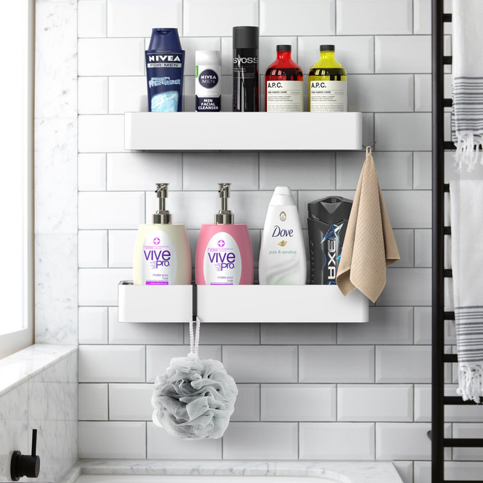 VINSANI 2pc WHITE SHOWER CADDY 1010504