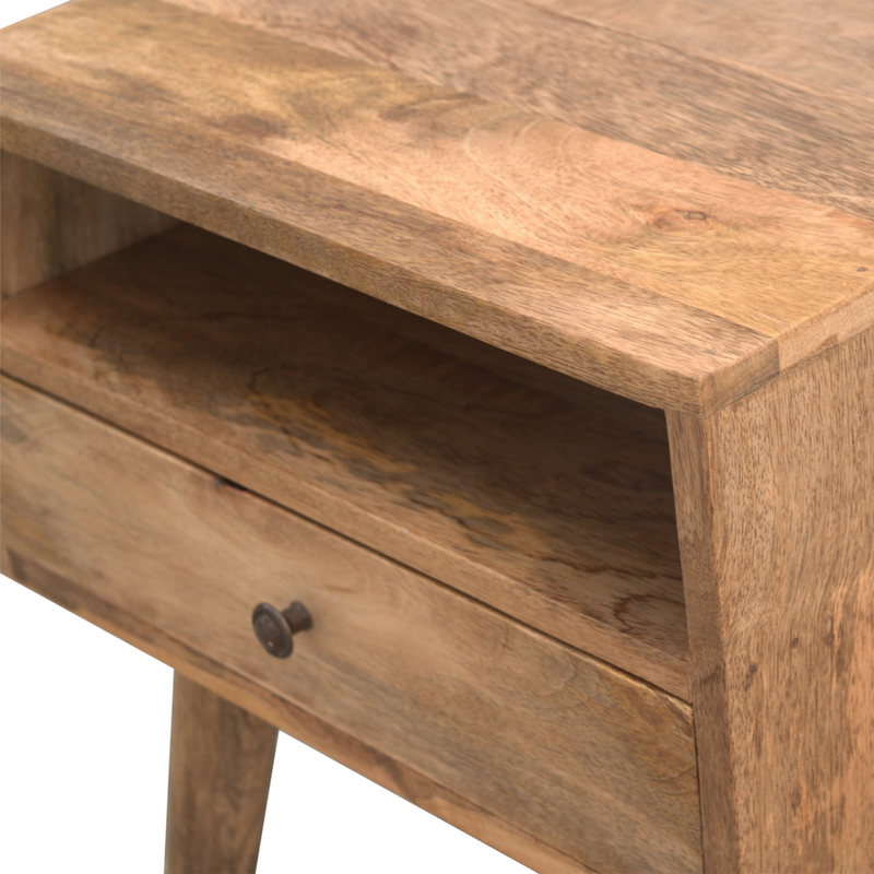 Artisan Furniture Solid Wood Modern Bedside with Open Slot