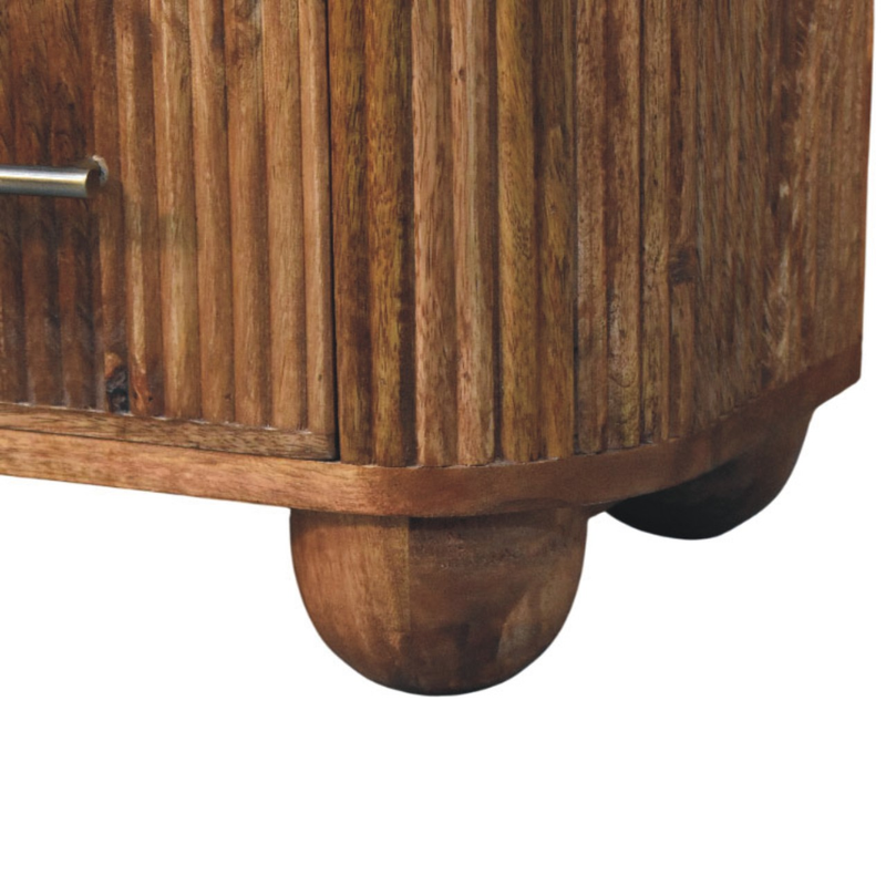 Artisan Furniture Solid Wood Beaumont Marble Bedside, 1 Drawer & 1 Open Slot, Brown & White