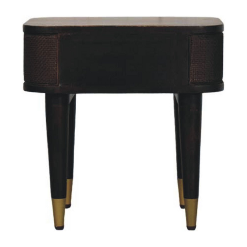 Artisan Furniture Solid Wood Belmont Bedside, 1 Drawer, Dark Brown