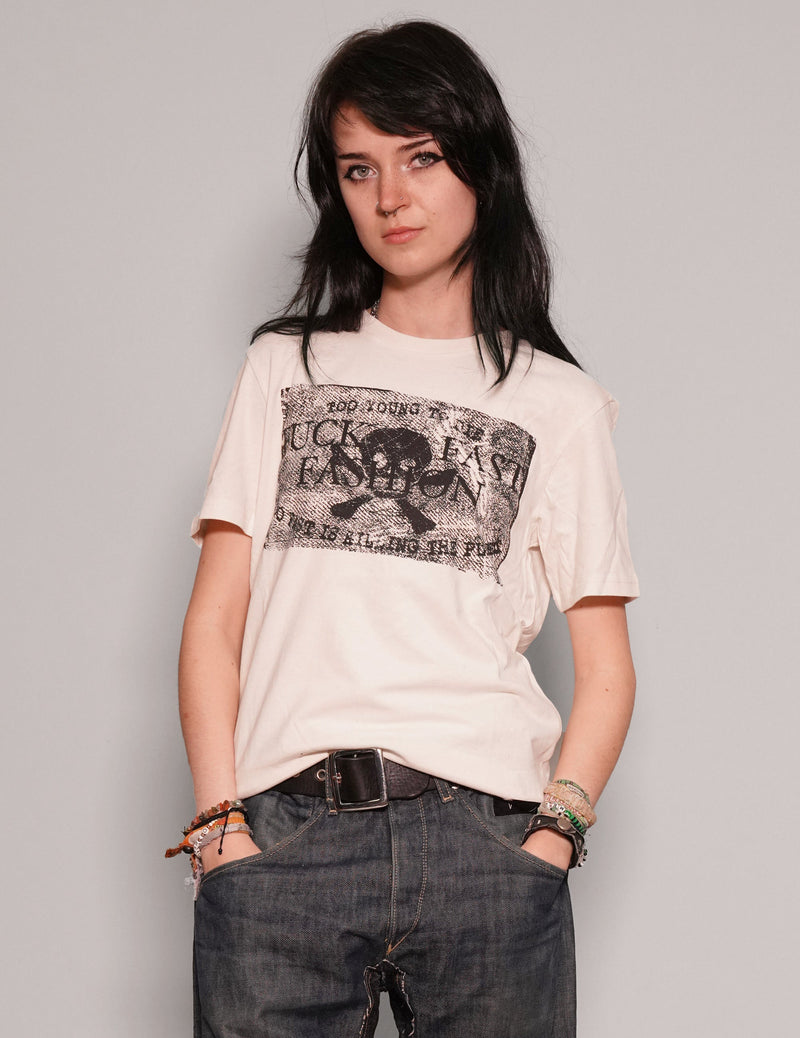 F*ck Fast Fashion T-Shirt in Ecru