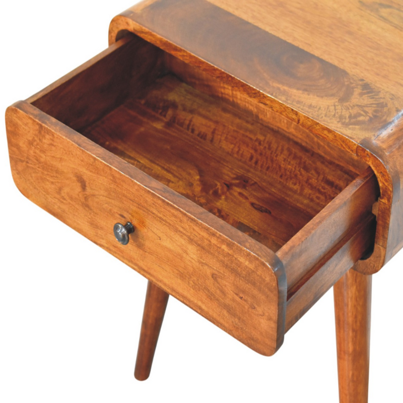 Artisan Furniture Solid Wood Avora Chestnut Nightstand with 1 drawer