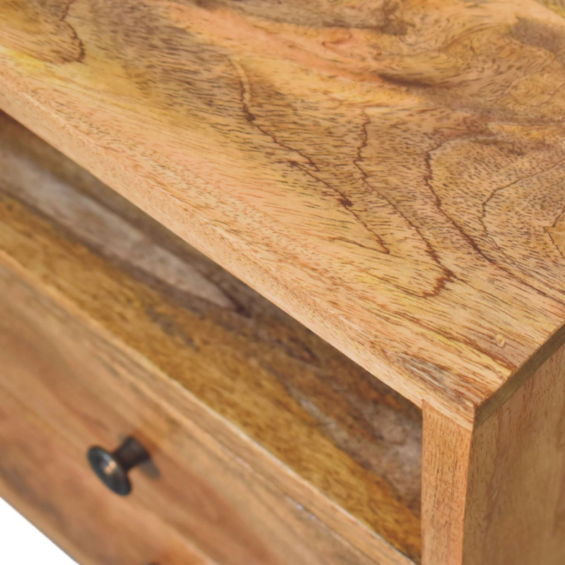 Artisan Furniture Solid Wood Mini Oak-ish Classic Open Bedside