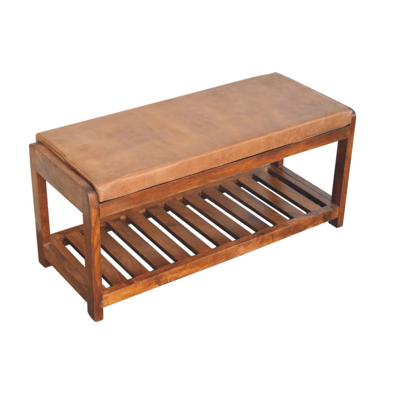 Artisan Furniture Solid Wood Buffalo Slatted Hallway Bench