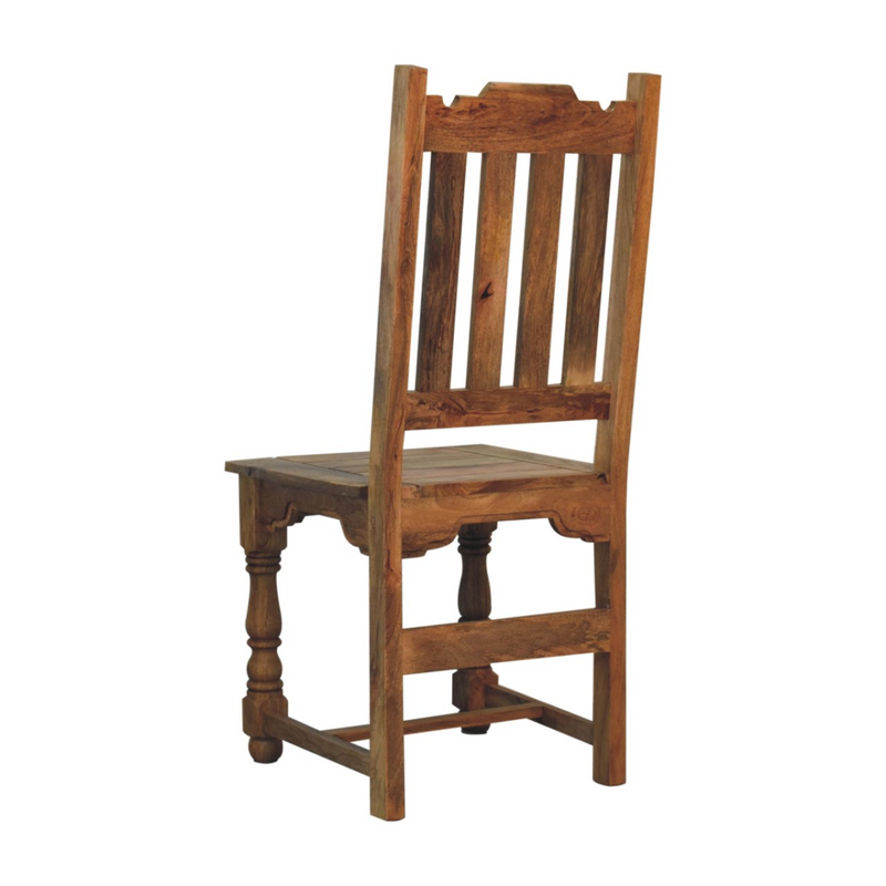 Artisan Furniture Solid Wood Granary Turned Dining Chair Set of 2, Light Brown