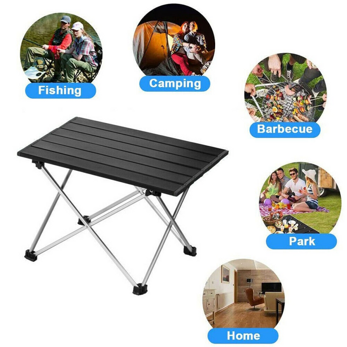 Folding Camping Table Light Weight Portable Aluminium Frame Outdoor Picnic Bag