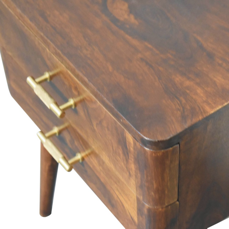 Artisan Furniture Solid Wood Chestnut T-Bar Nordic Bedside