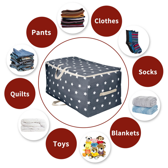 VINSANI 3pc STORAGE BAGS NAVY BLUE STAR 0000344