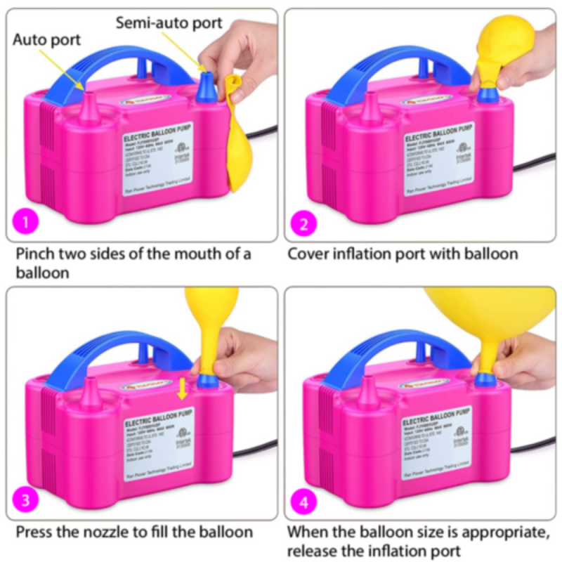 13000pa Electric Balloon Inflator Pump With Dual Nozzle Party Air Blower Xmas UK