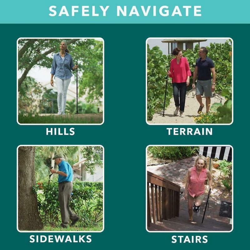 Collapsible Walking Stick 10 Levels Adjustable Height Travel Camping Hiking Walking  Cane