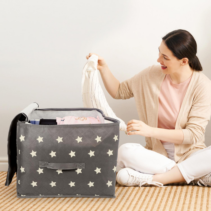 VINSANI 3pc DELUXE STORAGE BAGS GREY STAR 0000329