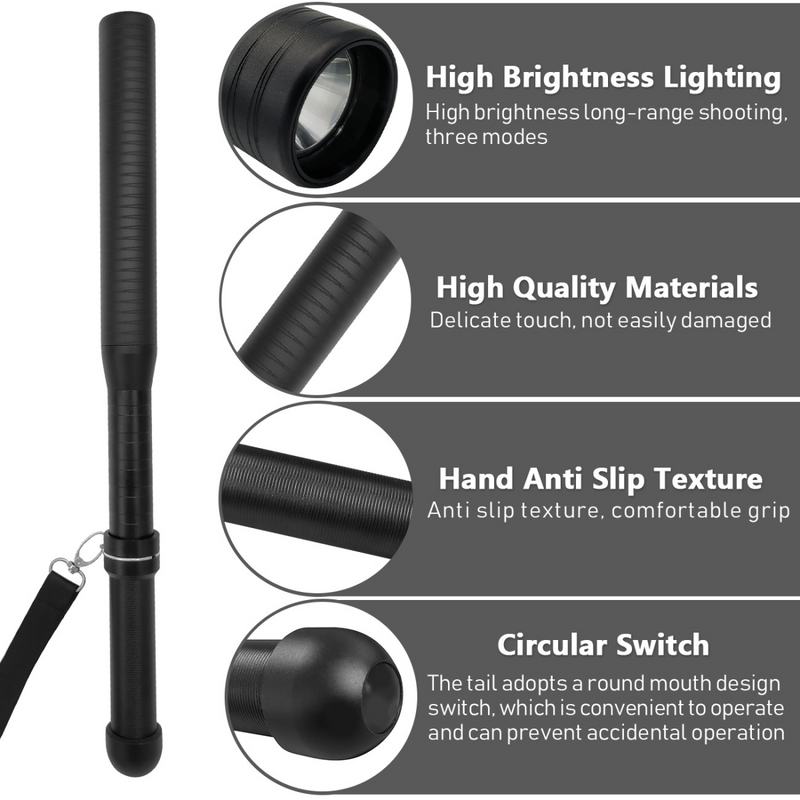 USB Rechargeable LED Flashlight 3-Mode Outdoor Camping Hiking Flashlight Set