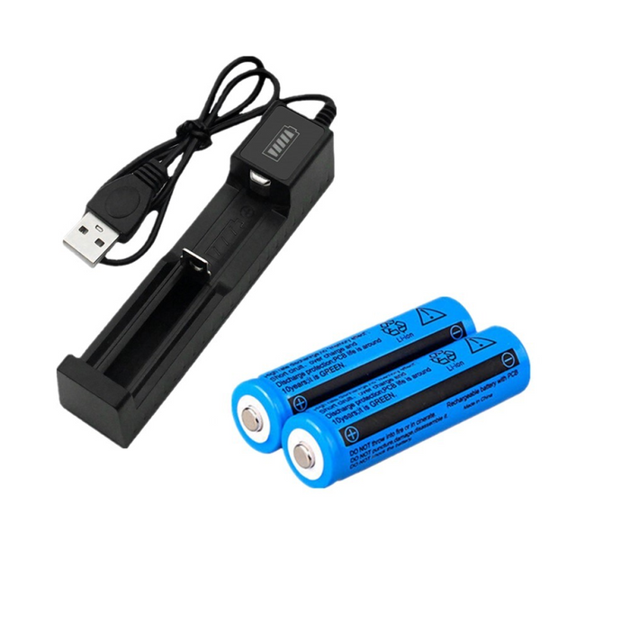 4pcs 3000mAh 18650 Rechargeable Batteries+2x USB Battery Charger Set For Fashlight headlamp