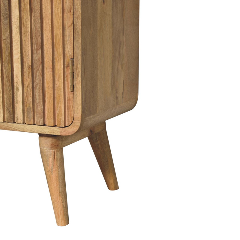 Artisan Furniture Solid Wood T-bar Ridged Cabinet, Light Brown, 2 Doors