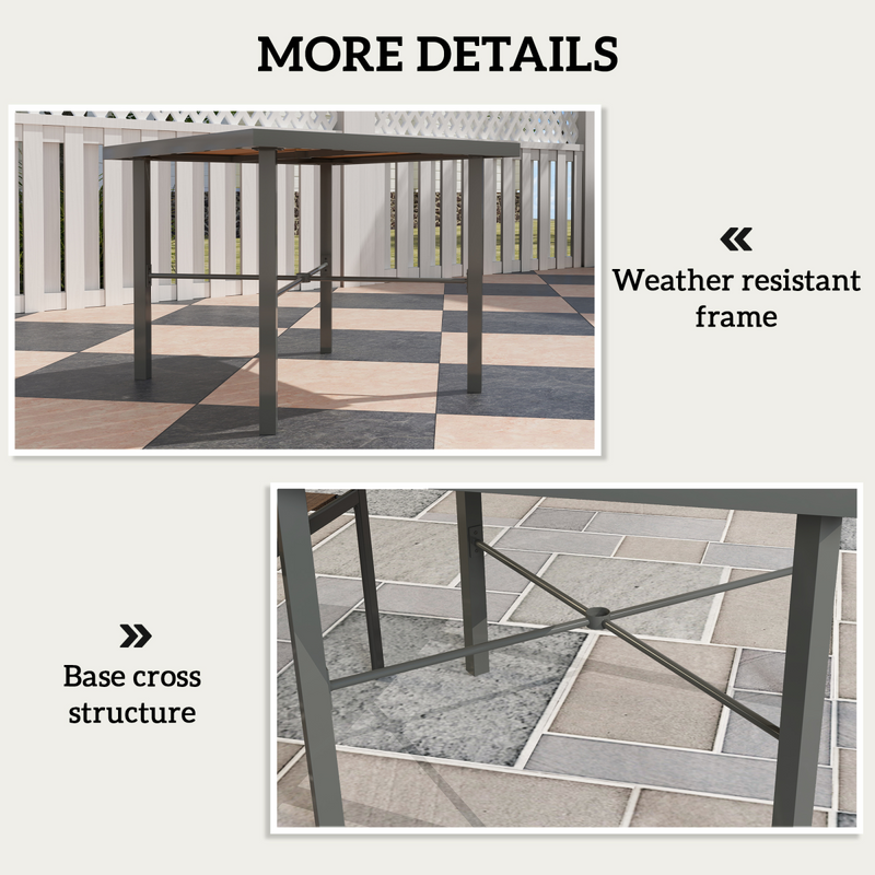 Outsunny 90cm Square Outdoor Patio Garden Dining Table with Umbrella Hole