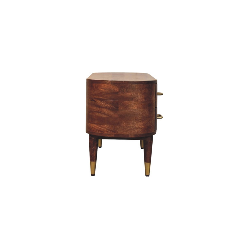 Artisan Furniture Solid Wood Valenza Media Unit, 4 Drawers & 2 Open Slots, Brown