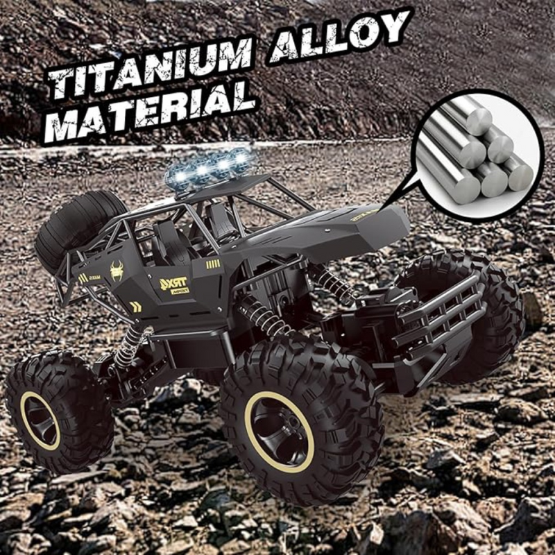 4DRC 1:12 Rock Crawler Rechargeable Off Road Truck 4WD , Metal Shell LED Headlights RC Remote Control Off Road Car Truck