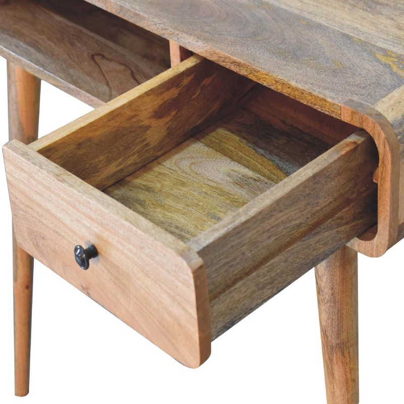 Artisan Furniture Solid Wood Curved Oak-ish Writing Desk