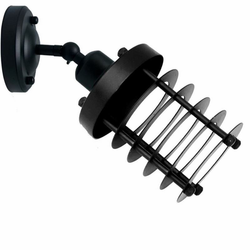Modern Metal Cage Adjustable Wall Sconce Loft Lamp Shade~2339
