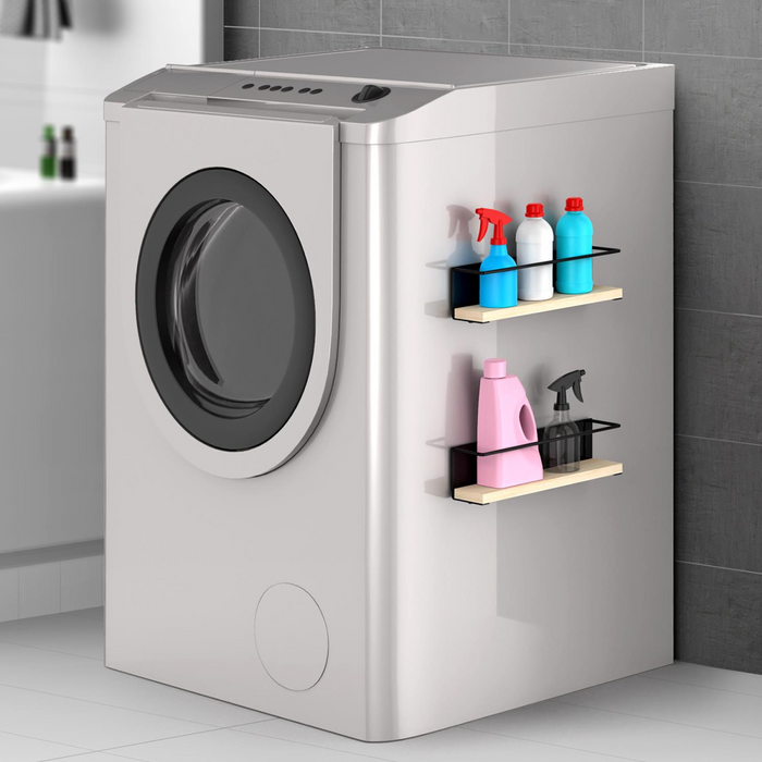 VINSANI 2pc MAGNETIC SPICE RACK WOODEN SHELF 1010420