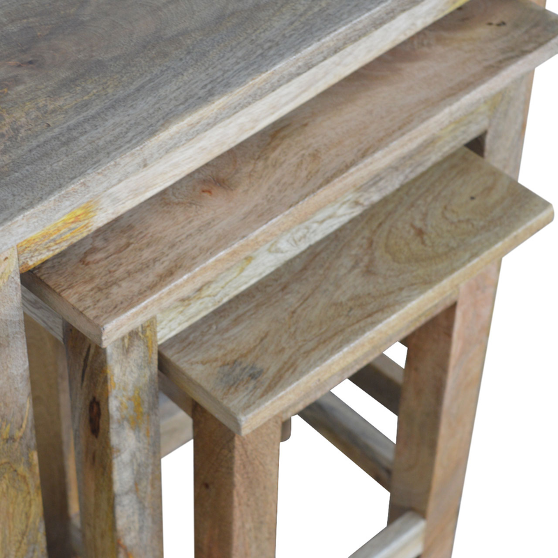 Artisan Furniture Country Solid Wood Stool Set of 3, Beige