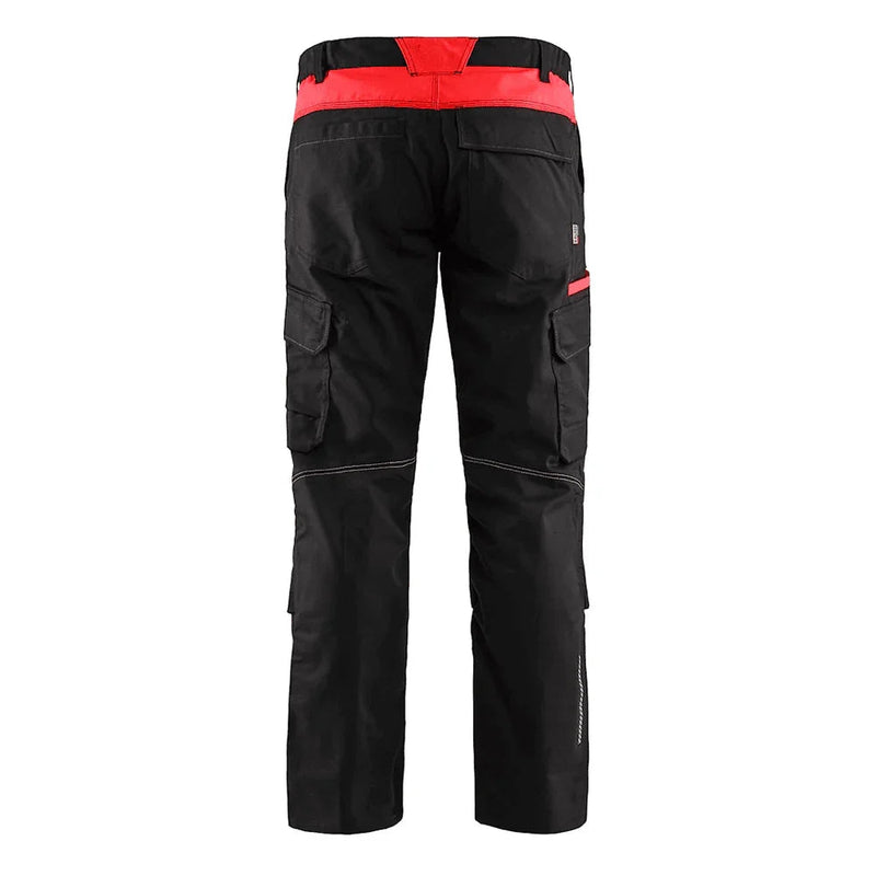Blaklader 1448 Industry Stretch Kneepad Trousers Black/Red