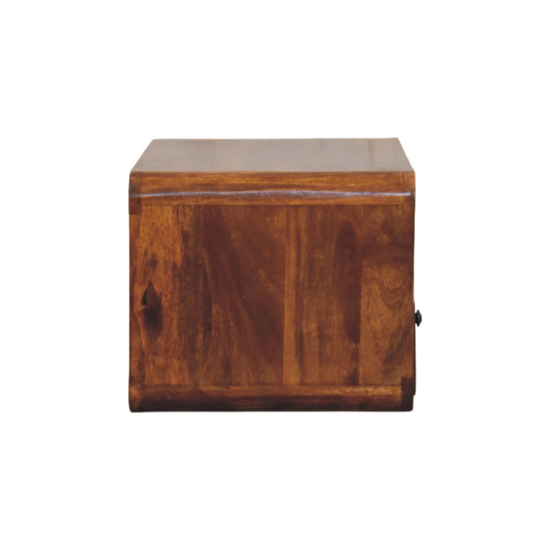 Artisan Furniture Solid Wood Avora Wall-Mounted Chestnut Nightstand, 1 Drawer & 1 Shelf, Brown