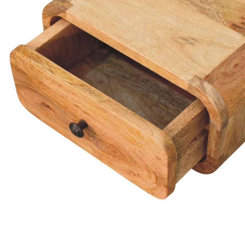 Artisan Furniture Solid Wood Avora Mini Wall-Mounted Oak-ish 1 Drawer Nightstand