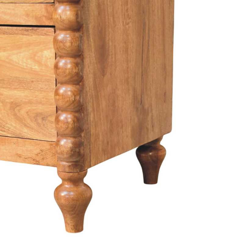 Artisan Furniture Solid Wood Spindle 3-Drawer Chest, Brown