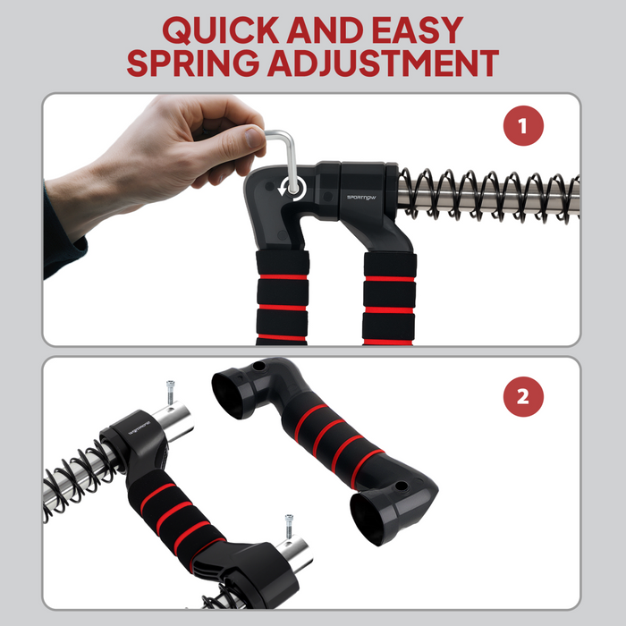 SPORTNOW Chest Expander with 10-50kg Adjustable Resistance for Men, Women