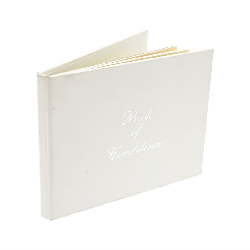 Cream Leatherette Memory Book - Book of Condolence