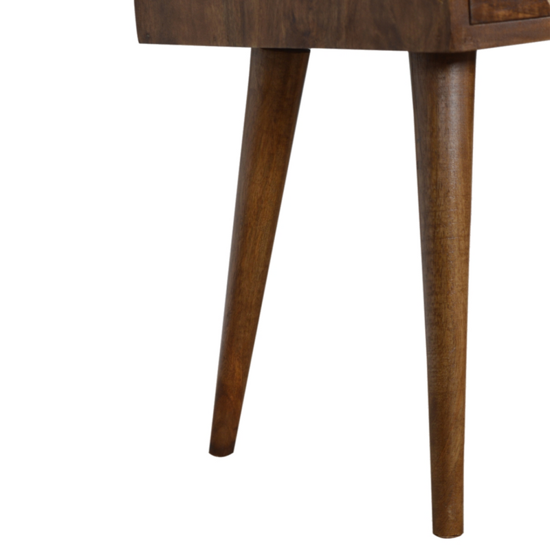 Artisan Furniture Solid Wood Mini Geo Brass Bedside