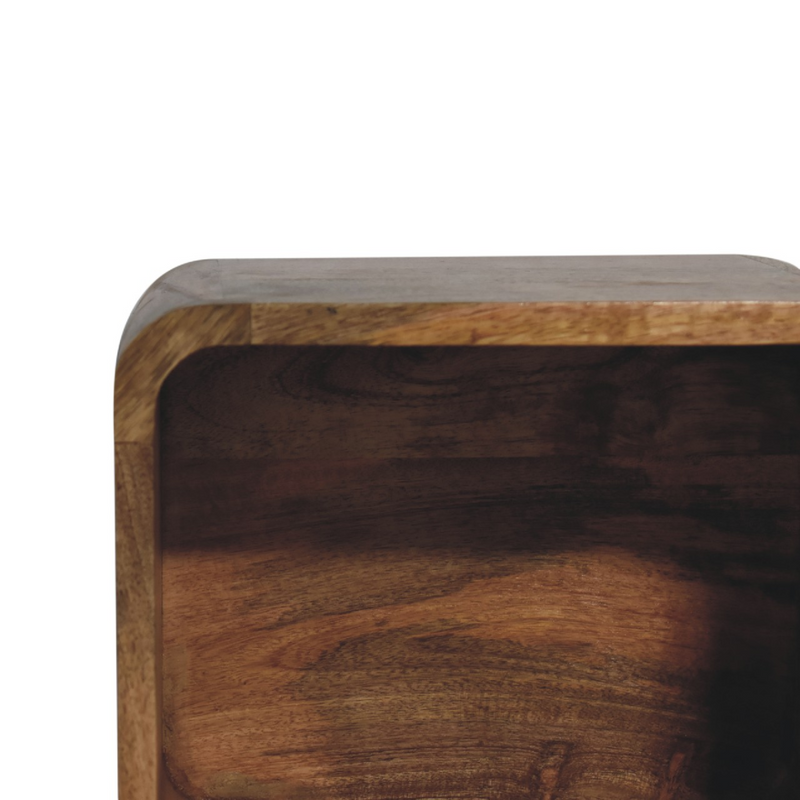 Artisan Furniture Solid Wood Oak-ish Floating Open Bedside