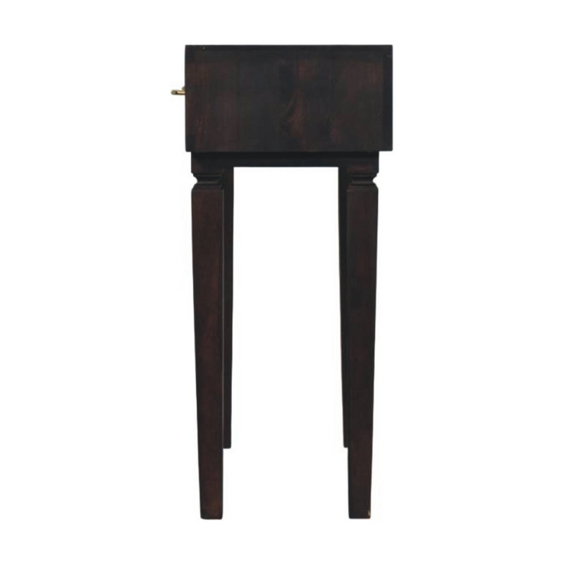 Artisan Furniture Solid Wood Arno Console Table, 2 Drawers, Dark Brown
