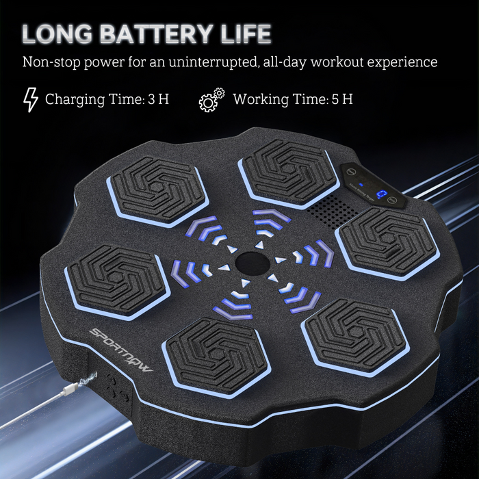 SPORTNOW Music Boxing Machine with Bluetooth Connection and LED Light