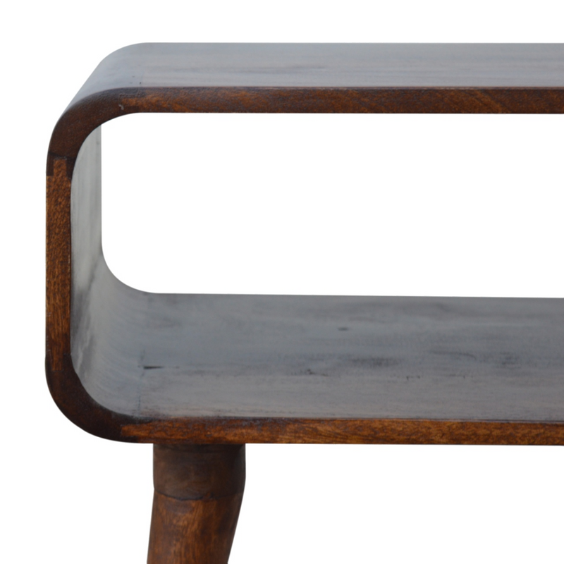Artisan Furniture Solid Wood Curved Open Chestnut Bedside