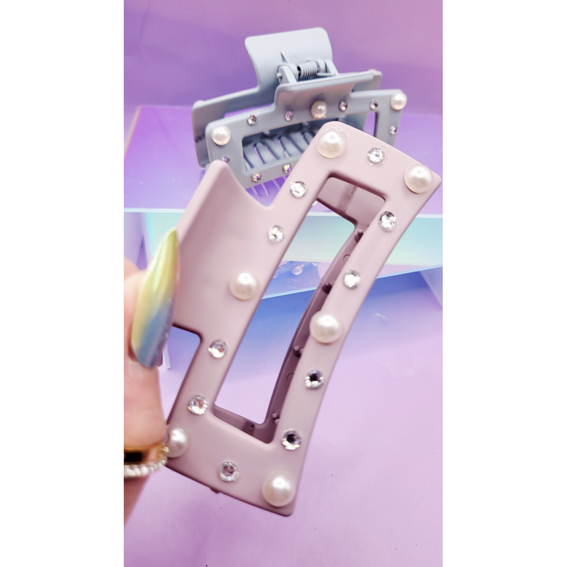 Pearl Essence Square Hair Clamps Pack of 12