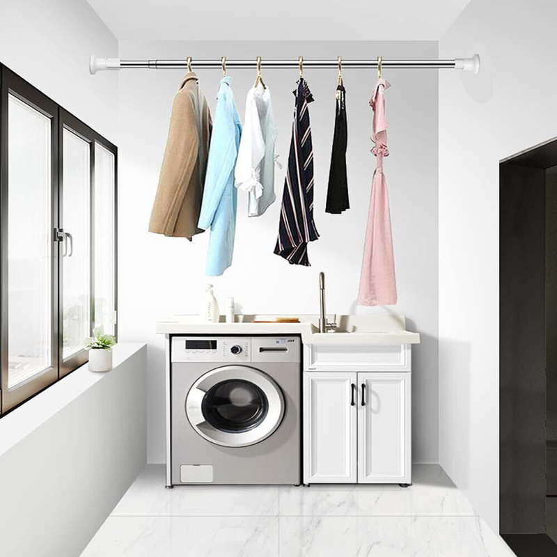 Heavy Duty Extendable Telescopic Shower Curtain Pole Rail Rod Bath Door Window