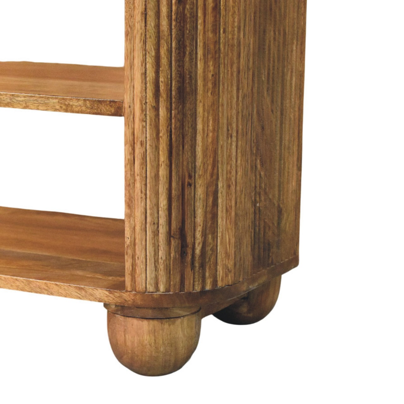 Artisan Furniture Solid Wood Beaumont Marble Shoe Bench, Top Marble, 2 Shelves, Brown & White