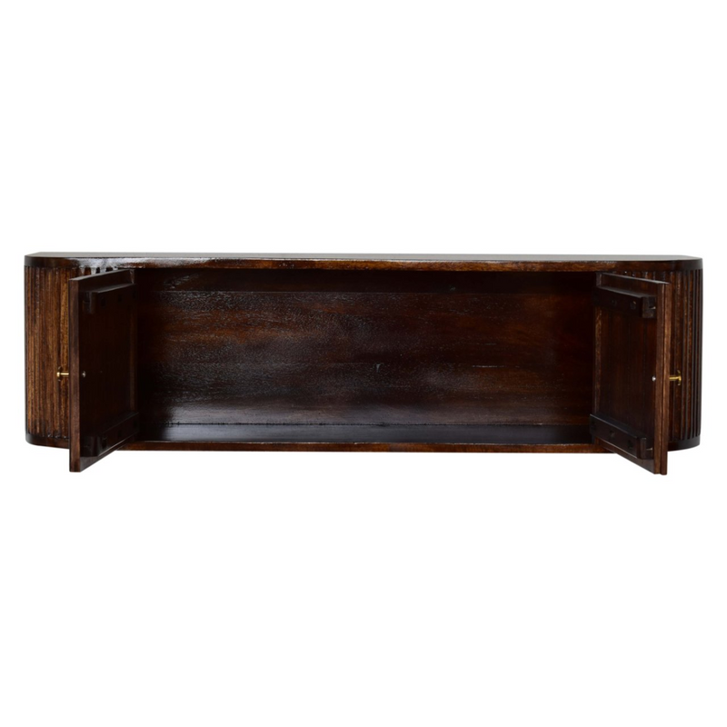 Artisan Furniture Solid Wood Chunky Chestnut Wall Mounted Console, Brown, 2 Doors