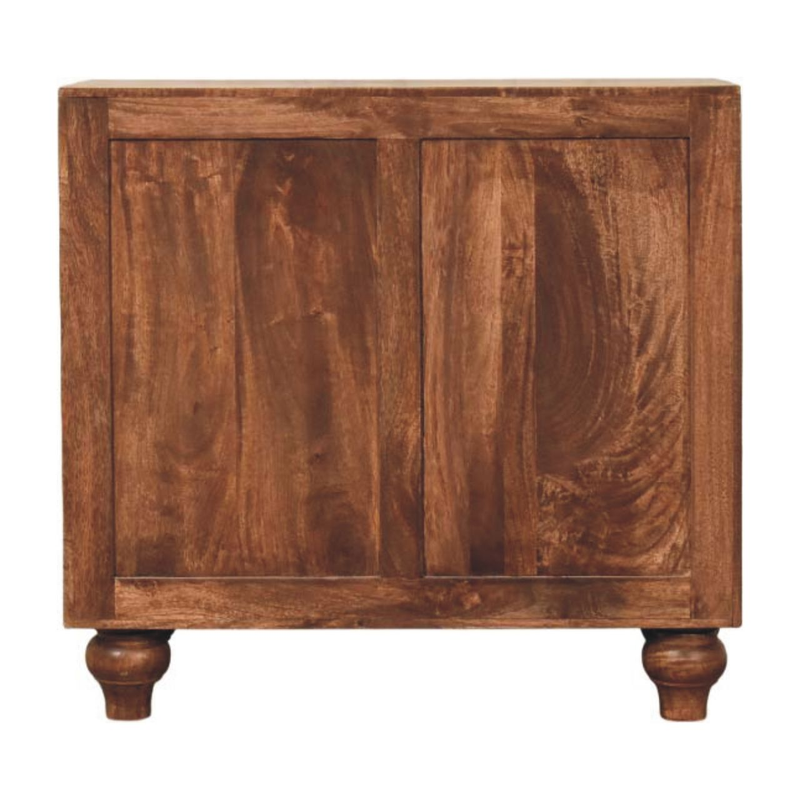 Artisan Furniture Solid Wood Arco Groove Sideboard, 2 Doors, 2 Shelves, Brown