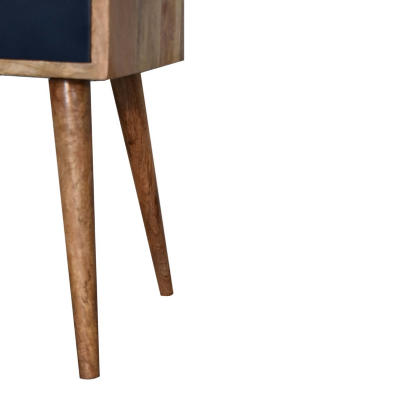 Artisan Furniture Solid Wood Mini Navy Blue Hand Painted Bedside