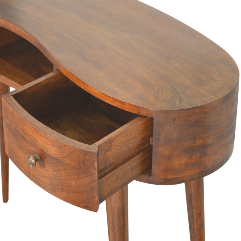 Artisan Furniture Solid Wood Chestnut Wave Writing Desk