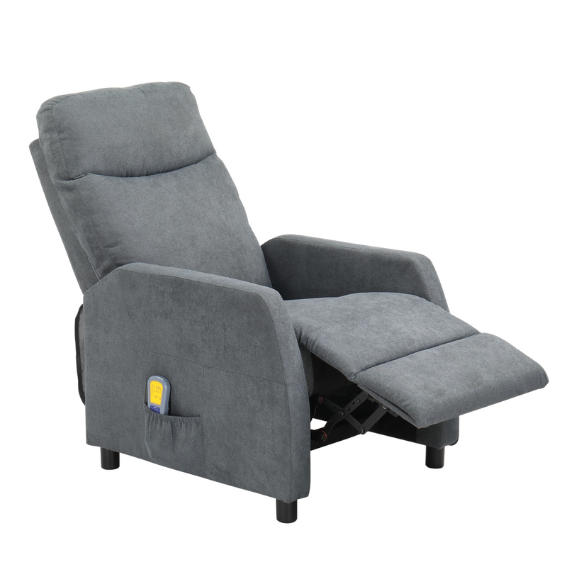 Fabric With 6-Point Massage Heating Function Recliner Light Gray