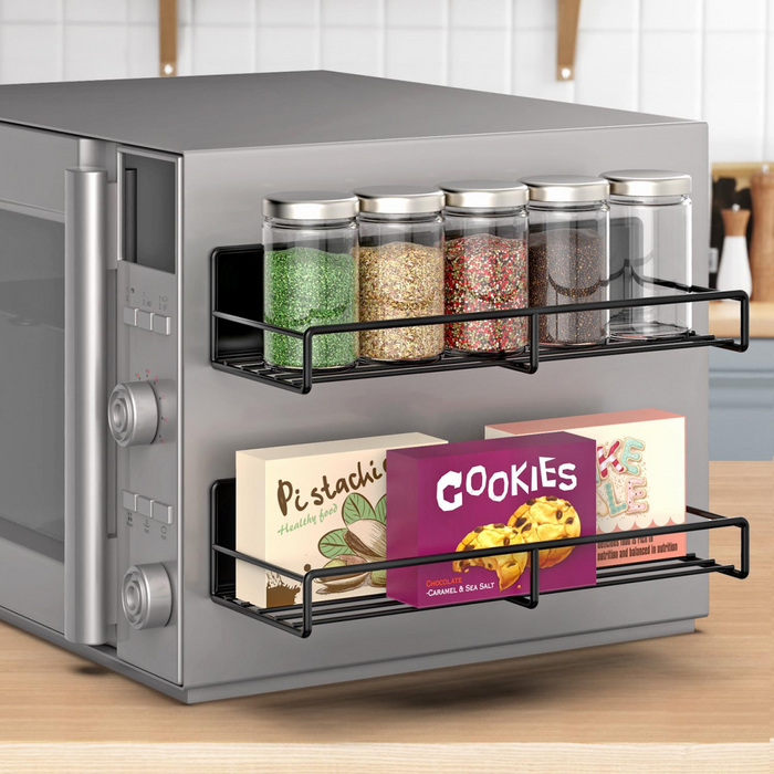 VINSANI 4pc MAGNETIC SPICE RACK METAL SHELF 1010421