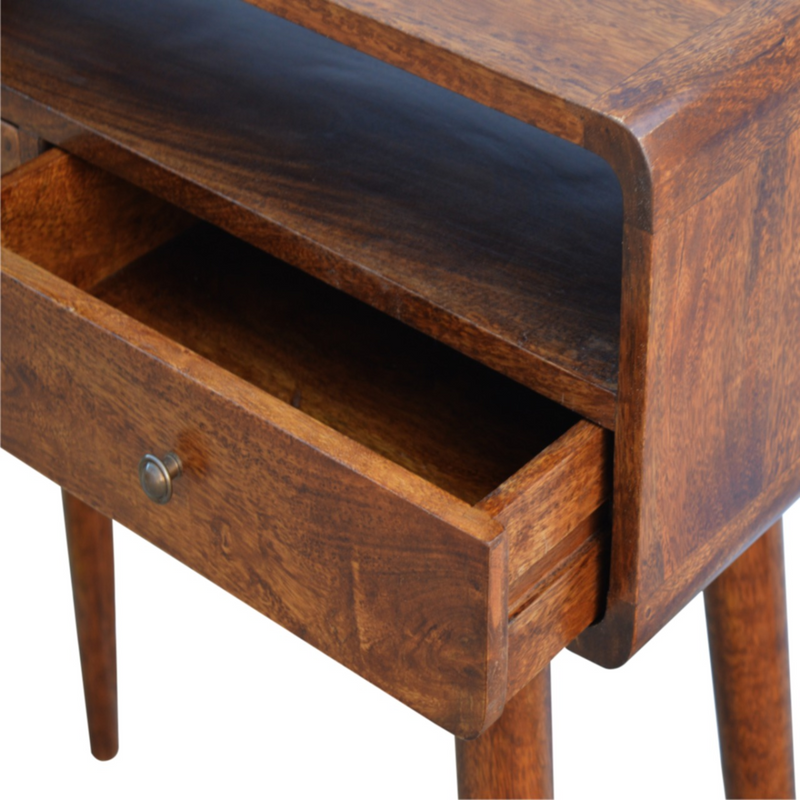 Artisan Furniture Solid Wood Curved Chestnut Console Table