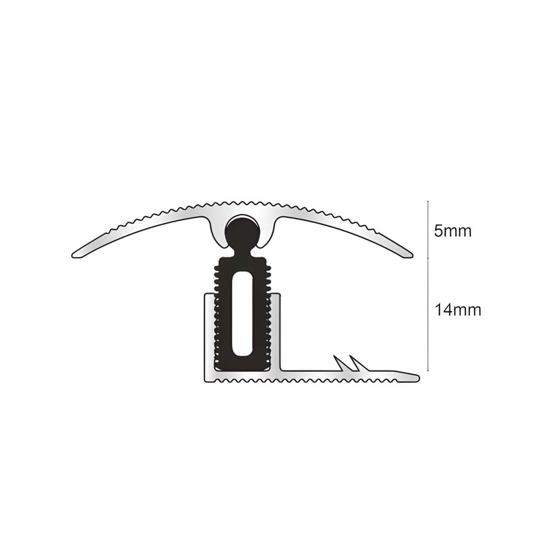 Aluminium Adjustable Height Carpet Door Threshold Strip 40mm with Easy Clip TTG Pivots