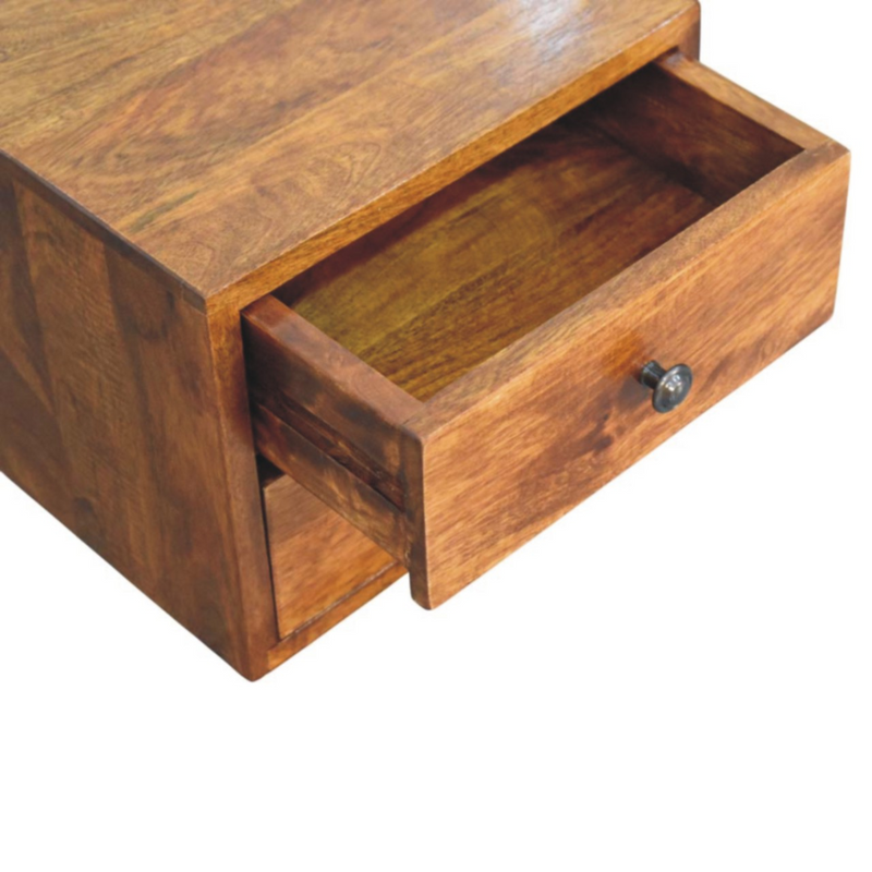 Artisan Furniture Solid Wood Solis 2-Drawer Chestnut Wall Mounted Nightstand