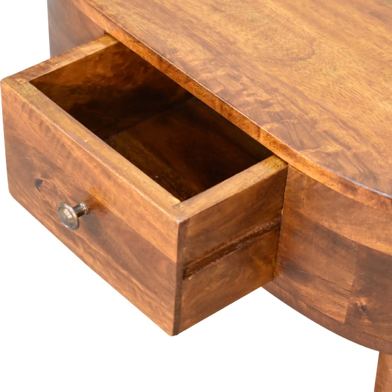 Artisan Furniture Solid Wood Mini Chestnut Rounded Coffee Table